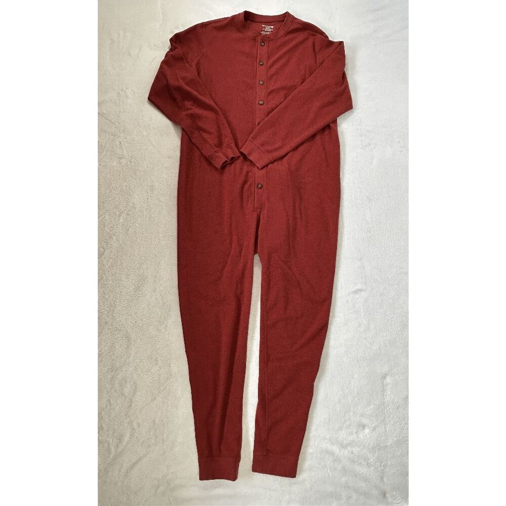 Duluth Union Suit Long Underwear Red Waffle Cotton Blend Size XL X 30